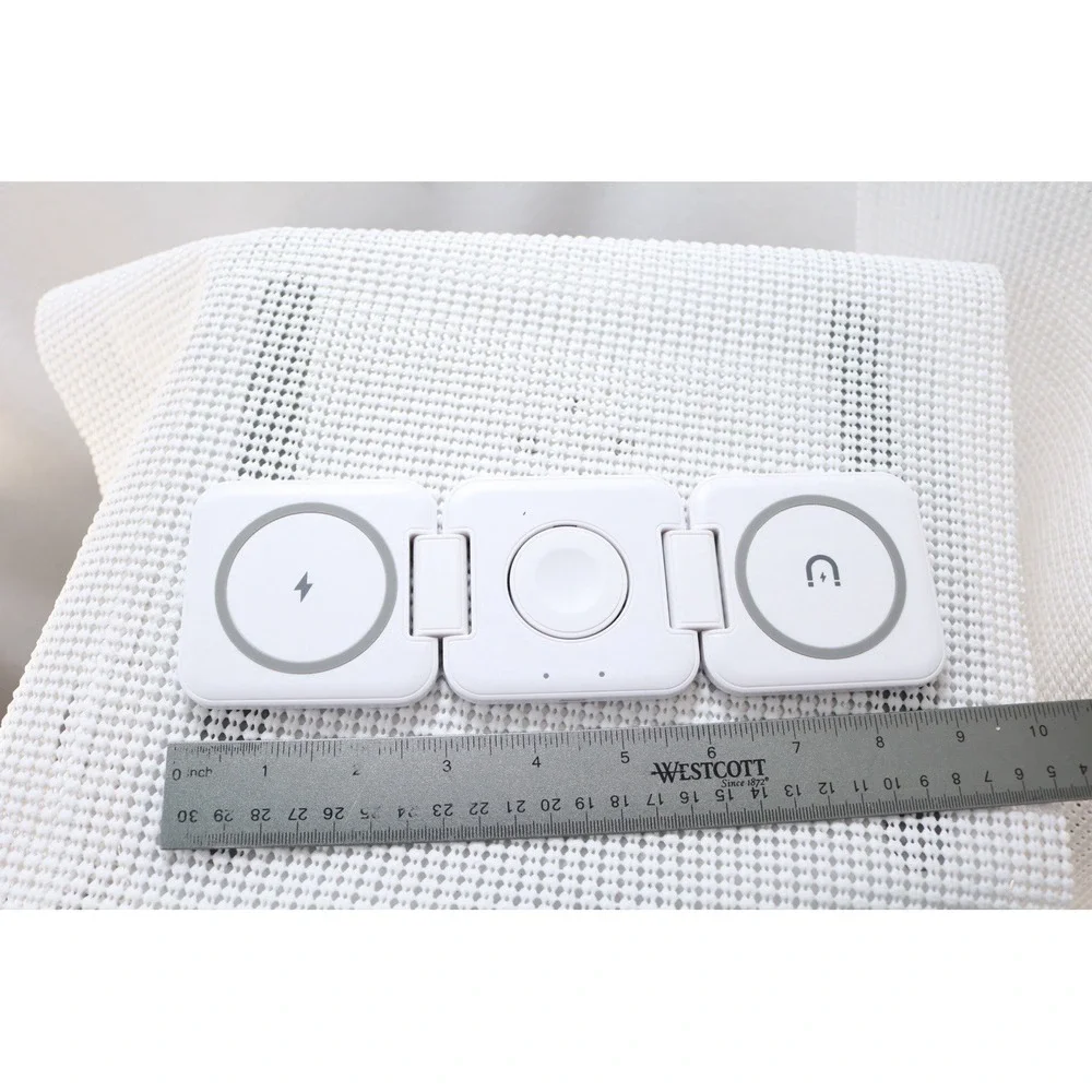 3-in-1 Foldable Wireless Charging Station White SW165 ZG2240 Phone Watch Earbuds
